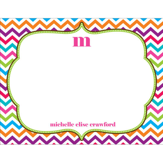 Multi Color Chevron Flat Note Cards